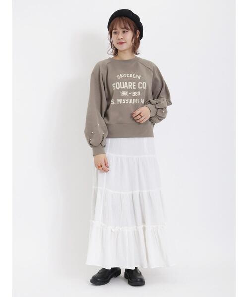 Samansa Mos2(サマンサ モスモス)の「パール付ロゴスウェット(Tシャツ/カットソー・レディース・ネイビー/オフホワイト/モカ/ピンク・F)」の14枚目の写真