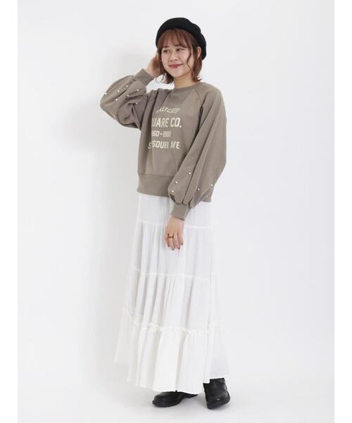 Samansa Mos2(サマンサ モスモス)の「パール付ロゴスウェット(Tシャツ/カットソー・レディース・ネイビー/オフホワイト/モカ/ピンク・F)」の15枚目の写真