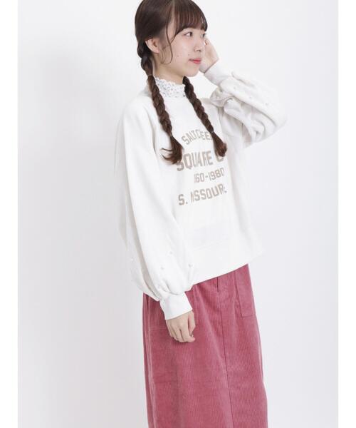 Samansa Mos2(サマンサ モスモス)の「パール付ロゴスウェット(Tシャツ/カットソー・レディース・ネイビー/オフホワイト/モカ/ピンク・F)」の17枚目の写真