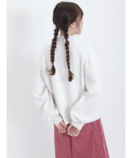 Samansa Mos2(サマンサ モスモス)の「パール付ロゴスウェット(Tシャツ/カットソー・レディース・ネイビー/オフホワイト/モカ/ピンク・F)」の18枚目の写真