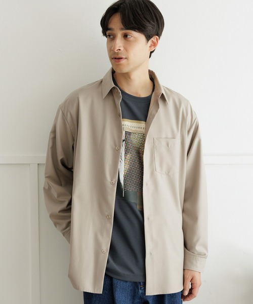 LAKOLE（ラコレ）の「ソフトTRレギュラーシャツ / 992211（シャツ/ブラウス・メンズ・サンドグレー/ブラック/ホワイト/グレー/グリーン・LARGE/MEDIUM）」の4枚目の写真