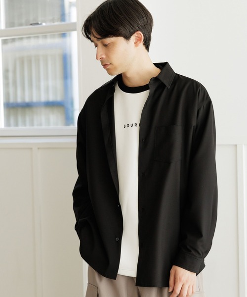 LAKOLE（ラコレ）の「ソフトTRレギュラーシャツ / 992211（シャツ/ブラウス・メンズ・サンドグレー/ブラック/ホワイト/グレー/グリーン・LARGE/MEDIUM）」の3枚目の写真