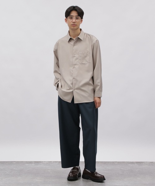 LAKOLE（ラコレ）の「ソフトTRレギュラーシャツ / 992211（シャツ/ブラウス・メンズ・サンドグレー/ブラック/ホワイト/グレー/グリーン・LARGE/MEDIUM）」の9枚目の写真