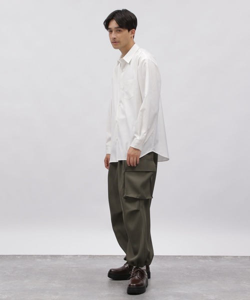 LAKOLE（ラコレ）の「ソフトTRレギュラーシャツ / 992211（シャツ/ブラウス・メンズ・サンドグレー/ブラック/ホワイト/グレー/グリーン・LARGE/MEDIUM）」の6枚目の写真