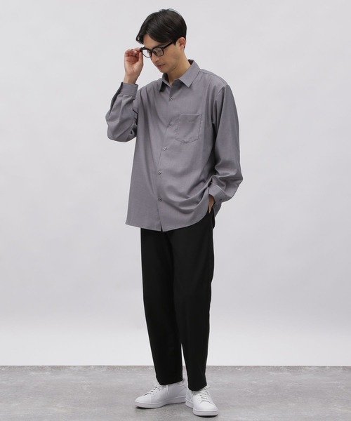 LAKOLE（ラコレ）の「ソフトTRレギュラーシャツ / 992211（シャツ/ブラウス・メンズ・サンドグレー/ブラック/ホワイト/グレー/グリーン・LARGE/MEDIUM）」の8枚目の写真