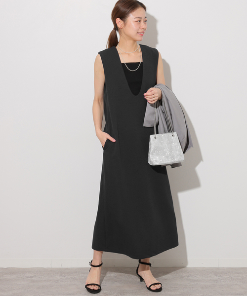 JOURNAL STANDARD relume（ジャーナルスタンダード　レリューム）の「《追加》Iラインワンピース（ワンピース・レディース・ブラック/ネイビー・FREE）」の3枚目の写真