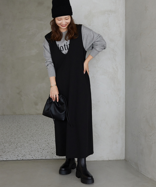 JOURNAL STANDARD relume（ジャーナルスタンダード　レリューム）の「《追加》Iラインワンピース（ワンピース・レディース・ブラック/ネイビー・FREE）」の10枚目の写真