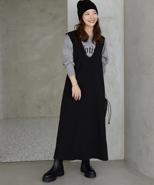 JOURNAL STANDARD relume（ジャーナルスタンダード　レリューム）の「《追加》Iラインワンピース（ワンピース・レディース・ブラック/ネイビー・FREE）」の11枚目の写真