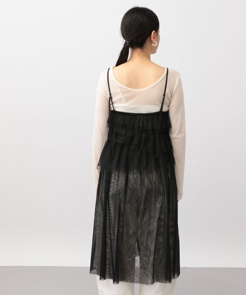 A part by(アパートバイ)の「チュールフリルキャミワンピース(ワンピース・レディース・グレー/ブラック・FREE)」の10枚目の写真