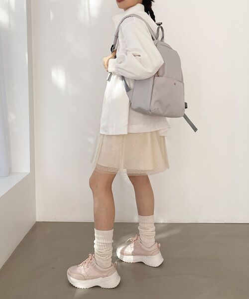 MAJESTIC LEGON（マジェスティックレゴン）の「シンプル軽量リュック（バックパック/リュック・レディース・ライトグレー/ベージュ/ブラック・FREE）」の7枚目の写真