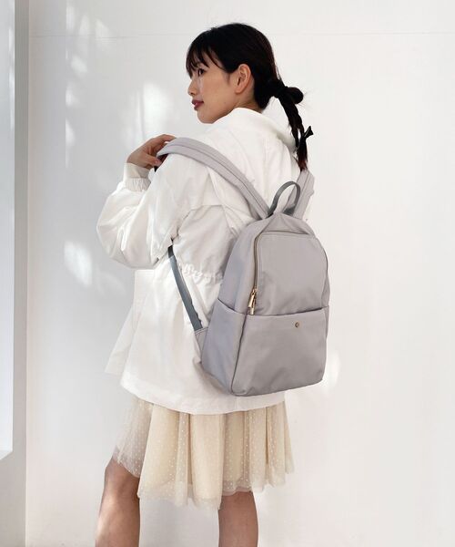 MAJESTIC LEGON（マジェスティックレゴン）の「シンプル軽量リュック（バックパック/リュック・レディース・ライトグレー/ベージュ/ブラック・FREE）」の8枚目の写真