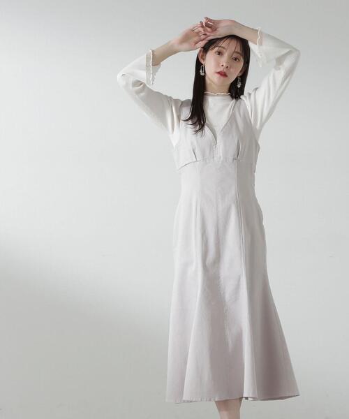 PROPORTION BODY DRESSING（プロポーションボディドレッシング）の「バッククロスデニムジャンスカ / 1214140200（ワンピース・レディース・グレー/ブルー・SMALL/MEDIUM/X-SMALL）」の2枚目の写真