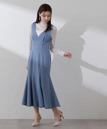 PROPORTION BODY DRESSING | バッククロスデニムジャンスカ / 1214140200(ワンピース)