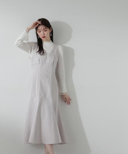 PROPORTION BODY DRESSING（プロポーションボディドレッシング）の「バッククロスデニムジャンスカ / 1214140200（ワンピース・レディース・グレー/ブルー・SMALL/MEDIUM/X-SMALL）」の3枚目の写真