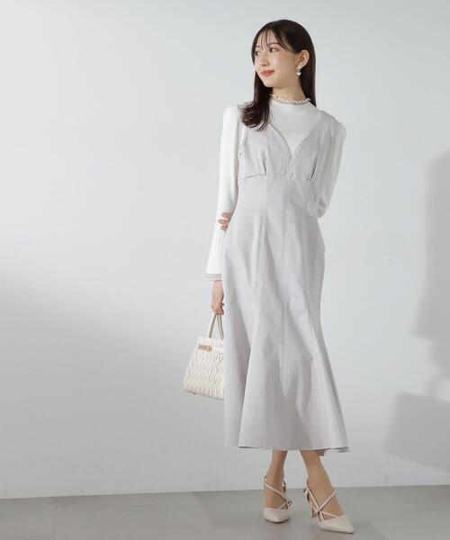 PROPORTION BODY DRESSING（プロポーションボディドレッシング）の「バッククロスデニムジャンスカ / 1214140200（ワンピース・レディース・グレー/ブルー・SMALL/MEDIUM/X-SMALL）」の5枚目の写真