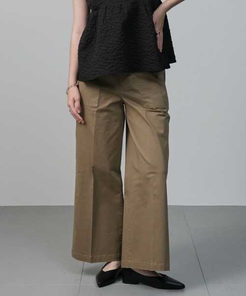 saloon（サルーン）の「SALOON(サルーン)/ブラッシュドベイカーパンツ【手洗い可】（その他パンツ・レディース・ブラック/モカ/カーキ・MEDIUM/SMALL）」の3枚目の写真