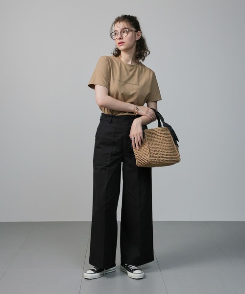 saloon（サルーン）の「SALOON(サルーン)/ブラッシュドベイカーパンツ【手洗い可】（その他パンツ・レディース・ブラック/モカ/カーキ・MEDIUM/SMALL）」の4枚目の写真