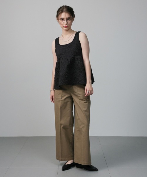 saloon（サルーン）の「SALOON(サルーン)/ブラッシュドベイカーパンツ【手洗い可】（その他パンツ・レディース・ブラック/モカ/カーキ・MEDIUM/SMALL）」の5枚目の写真