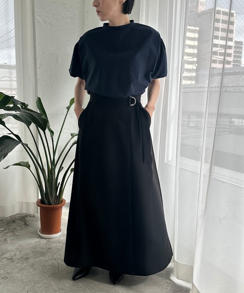 select MOCA(セレクトモカ)の「ラップロングフレアスカート(スカート・レディース・ベージュ/ブラック・MEDIUM/SMALL)」の15枚目の写真