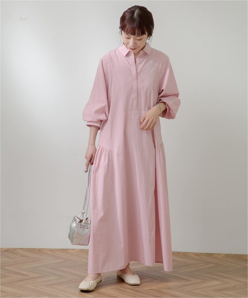 F by ROSSO（エフバイロッソ）の「F by ROSSO　カラーストライプシャツワンピース（シャツワンピース・レディース・ピンク/イエロー/ミント・36/38）」の10枚目の写真