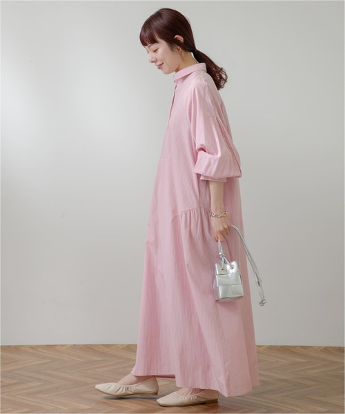 F by ROSSO（エフバイロッソ）の「F by ROSSO　カラーストライプシャツワンピース（シャツワンピース・レディース・ピンク/イエロー/ミント・36/38）」の11枚目の写真