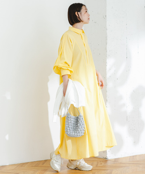 F by ROSSO（エフバイロッソ）の「F by ROSSO　カラーストライプシャツワンピース（シャツワンピース・レディース・ピンク/イエロー/ミント・36/38）」の22枚目の写真