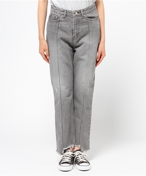 goocy（グースィー）の「センター切替デニム（デニムパンツ・レディース・グレー・1/0）」の2枚目の写真