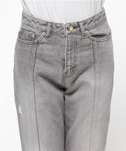goocy（グースィー）の「センター切替デニム（デニムパンツ・レディース・グレー・1/0）」の5枚目の写真