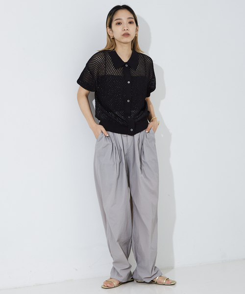 NOMINE(ノミネ)の「メッシュ サマーニット ポロ カーディガン(ポロシャツ・レディース・ホワイト/ブルー/ブラック・フリー)」の22枚目の写真