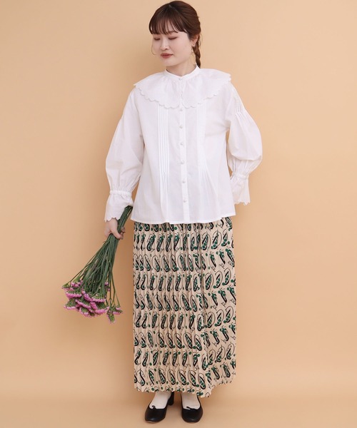 peu pres（プープレ）の「●スナップエンドウpr プリーツスカート（スカート・レディース・グリーン/イエロー・FREE）」の11枚目の写真