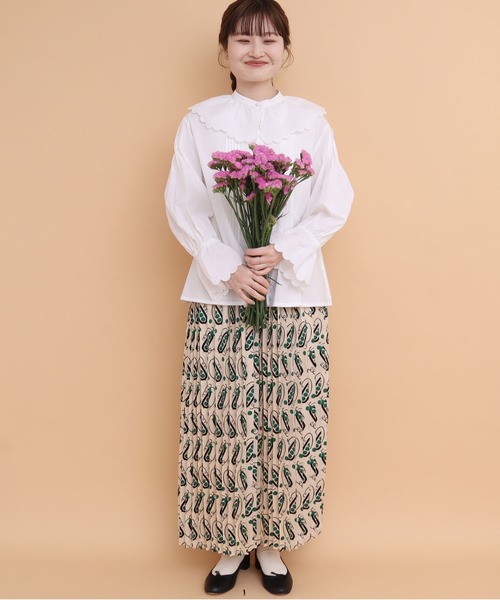 peu pres（プープレ）の「●スナップエンドウpr プリーツスカート（スカート・レディース・グリーン/イエロー・FREE）」の12枚目の写真