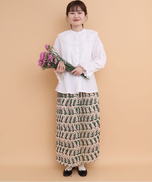 peu pres（プープレ）の「●スナップエンドウpr プリーツスカート（スカート・レディース・グリーン/イエロー・FREE）」の13枚目の写真