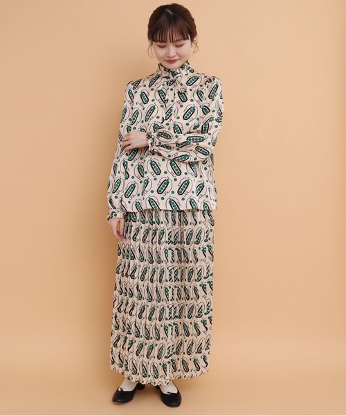 peu pres（プープレ）の「●スナップエンドウpr プリーツスカート（スカート・レディース・グリーン/イエロー・FREE）」の3枚目の写真