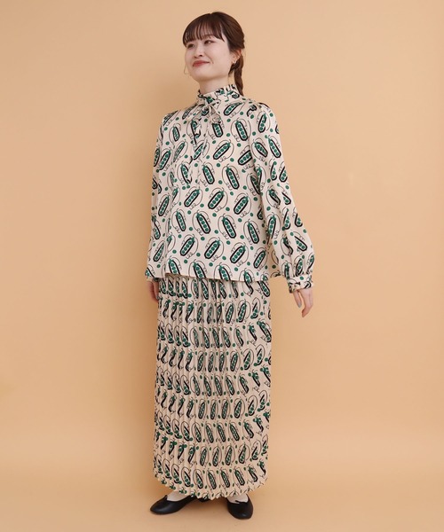 peu pres（プープレ）の「●スナップエンドウpr プリーツスカート（スカート・レディース・グリーン/イエロー・FREE）」の4枚目の写真