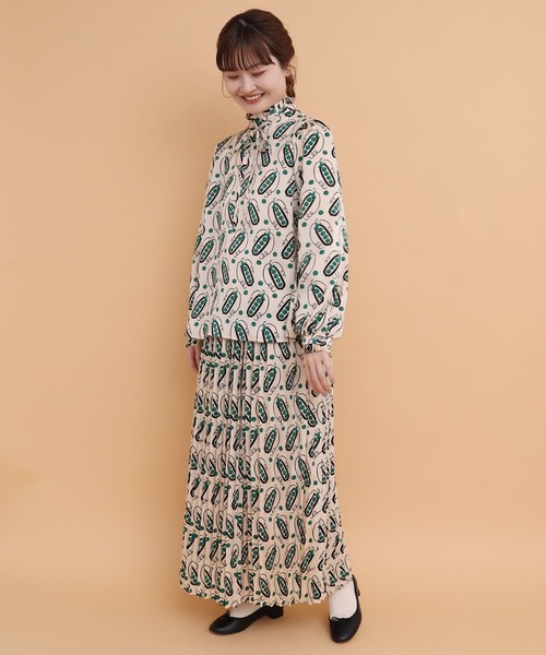 peu pres（プープレ）の「●スナップエンドウpr プリーツスカート（スカート・レディース・グリーン/イエロー・FREE）」の5枚目の写真