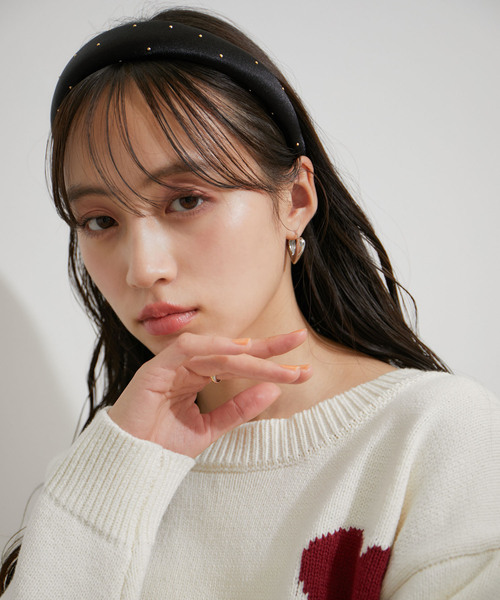 VIS(ビス)の「メタルドットサテンカチューシャ(カチューシャ・レディース・オフホワイト/シルバー/ゴールド・FREE)」の6枚目の写真