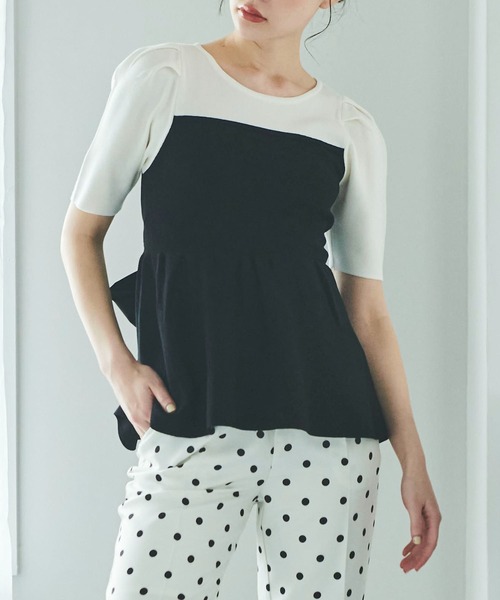 31 Sons de mode - トランテアンバックリボンペプラムニット 315060EW14673_4_l.jpg