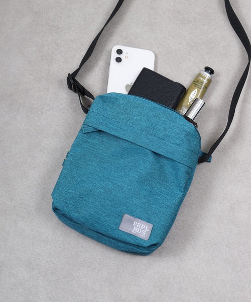 propellerheads（プロペラヘッズ）の「propellerheads 杢調ポリエステル4ポケット縦型ミニショルダー（ショルダーバッグ・メンズ・ブルーグリーン/オレンジ/オフホワイト/グレー/ブラック・FREE）」の4枚目の写真