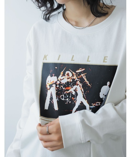Ado エーディーオーを見せつけろ！ロックなロンT(小:Mサイズ相当) 2024SS COLLECTION]QUEENオーバーサイズピグメントバンドロック
