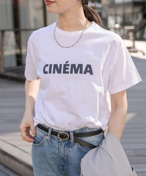 RIVE DROITE（リヴドロワ）の「CINEMA Tee（Tシャツ/カットソー・レディース・ネイビー/オフホワイト/ベージュ・FREE）」の2枚目の写真
