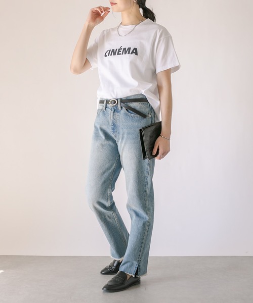 RIVE DROITE（リヴドロワ）の「CINEMA Tee（Tシャツ/カットソー・レディース・ネイビー/オフホワイト/ベージュ・FREE）」の5枚目の写真