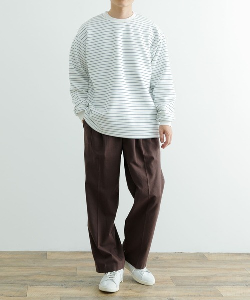 ITEMS URBANRESEARCH（アイテムズ アーバンリサーチ）の「ダンボールボーダー ロングスリーブカットソー（Tシャツ/カットソー・メンズ・ブルー/ブラック/ネイビー・MEDIUM/LARGE）」の12枚目の写真