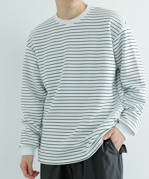 ITEMS URBANRESEARCH（アイテムズ アーバンリサーチ）の「ダンボールボーダー ロングスリーブカットソー（Tシャツ/カットソー・メンズ・ブルー/ブラック/ネイビー・MEDIUM/LARGE）」の15枚目の写真