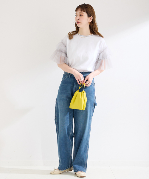 B.C STOCK（ベーセーストック）の「チュールフリルプルオーバー+Tシャツ（Tシャツ/カットソー・レディース・ブラック/チャコールグレー・FREE）」の12枚目の写真