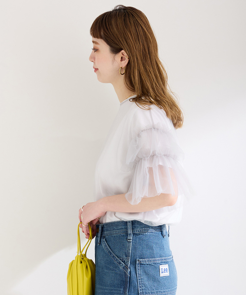 B.C STOCK（ベーセーストック）の「チュールフリルプルオーバー+Tシャツ（Tシャツ/カットソー・レディース・ブラック/チャコールグレー・FREE）」の16枚目の写真