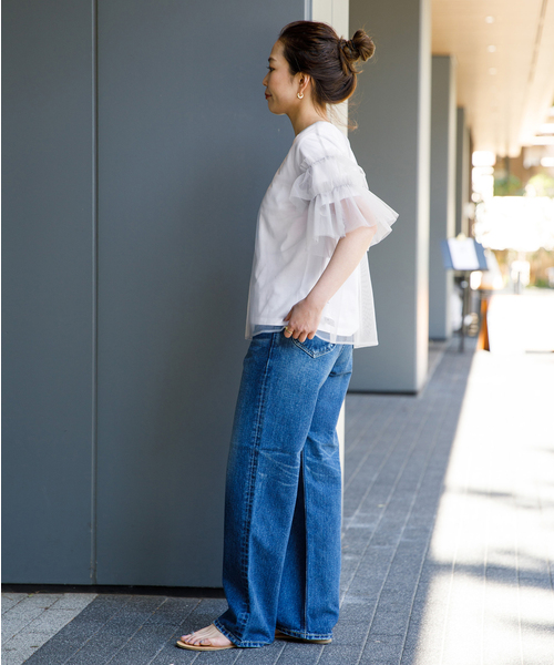 B.C STOCK（ベーセーストック）の「チュールフリルプルオーバー+Tシャツ（Tシャツ/カットソー・レディース・ブラック/チャコールグレー・FREE）」の21枚目の写真