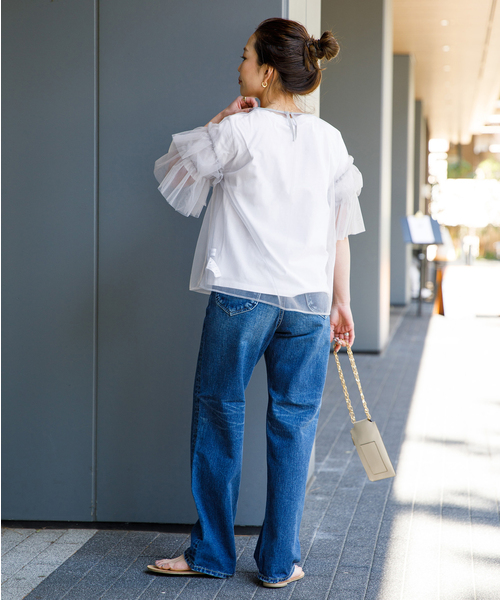 B.C STOCK（ベーセーストック）の「チュールフリルプルオーバー+Tシャツ（Tシャツ/カットソー・レディース・ブラック/チャコールグレー・FREE）」の22枚目の写真