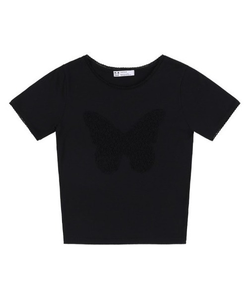 tシャツ A'GEM/9 × .kom 「 FANCY CLUB/ファンシークラブ」 LACE PIERID TEE/レース蝶 Tシャツ レディース A'GEM/9 × .kom 『 FANCY CLUB/ファンシークラブ』 LACE PIERID