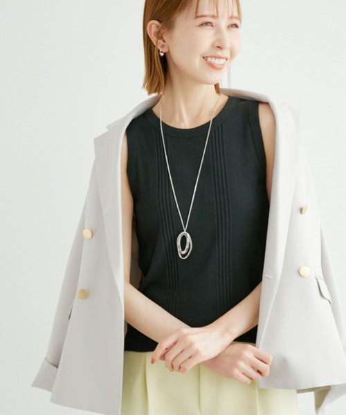 ROPE' PICNIC（ロペピクニック）の「着丈が選べるタンクトップ（タンクトップ・レディース・ベージュ/オフホワイト/ブラウン系その他2/ブラック・36/38）」の3枚目の写真