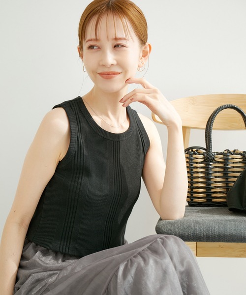 ROPE' PICNIC（ロペピクニック）の「着丈が選べるタンクトップ（タンクトップ・レディース・ベージュ/オフホワイト/ブラウン系その他2/ブラック・36/38）」の8枚目の写真